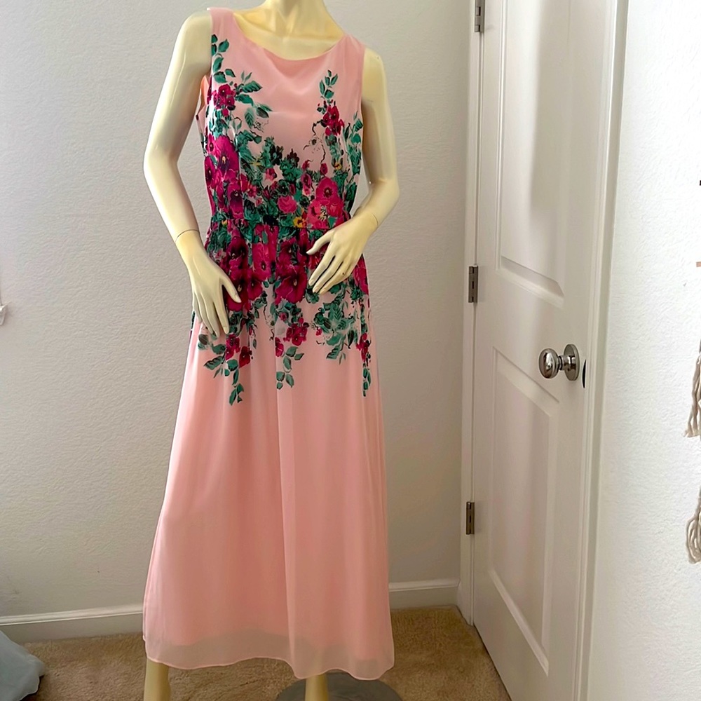 @SITO - Floral Sleeveless Pink Maxi Dress (Size 42EU)